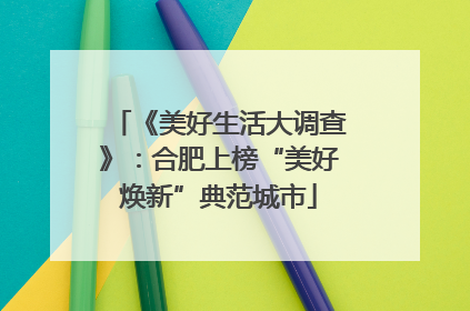 《美好生活大调查》：合肥上榜“美好焕新”典范城市