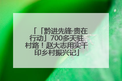 「黔进先锋·贵在行动」700多天驻村路！赵大志用实干印乡村振兴记