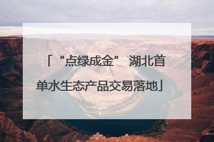 “点绿成金” 湖北首单水生态产品交易落地