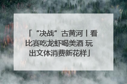 “决战”古黄河丨看比赛吃龙虾喝美酒 玩出文体消费新花样