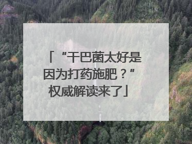 “干巴菌太好是因为打药施肥？”权威解读来了