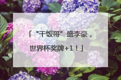 “干饭哥”盛李豪，世界杯奖牌+1！