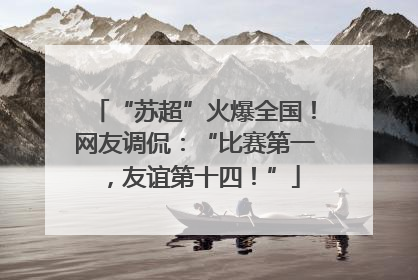 “苏超”火爆全国！网友调侃：“比赛第一，友谊第十四！”