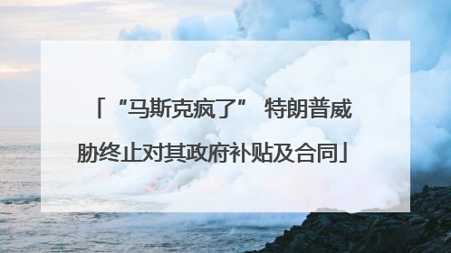 “马斯克疯了” 特朗普威胁终止对其政府补贴及合同