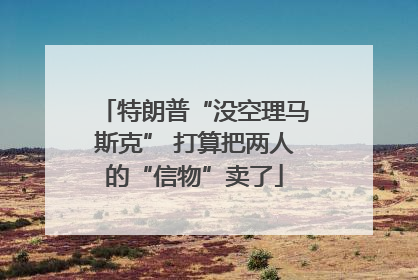 特朗普“没空理马斯克” 打算把两人的“信物”卖了