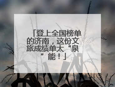 登上全国榜单的济南，这份文旅成绩单太“泉”能！