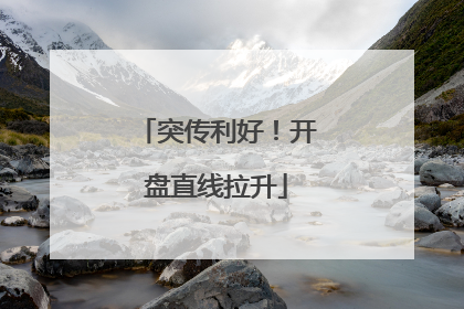 突传利好！开盘直线拉升