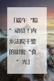 端午“粽”动员！内乡法院干警的甜蜜“食”光