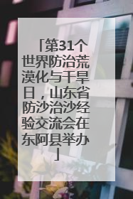 第31个世界防治荒漠化与干旱日，山东省防沙治沙经验交流会在东阿县举办