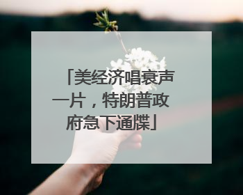 美经济唱衰声一片，特朗普政府急下通牒