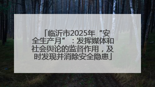 临沂市2025年“安全生产月”：发挥媒体和社会舆论的监督作用，及时发现并消除安全隐患