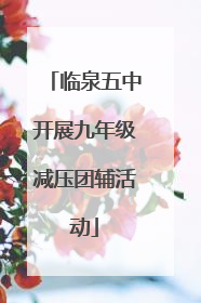 临泉五中开展九年级减压团辅活动