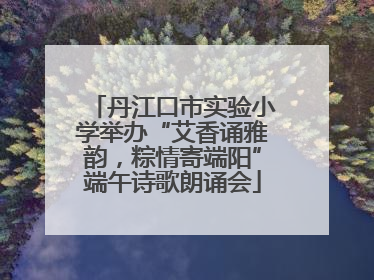 丹江口市实验小学举办“艾香诵雅韵，粽情寄端阳”端午诗歌朗诵会