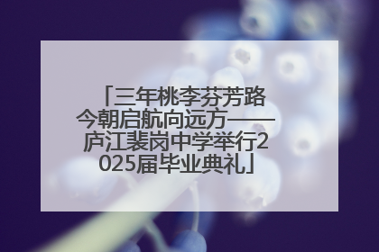 三年桃李芬芳路 今朝启航向远方——庐江裴岗中学举行2025届毕业典礼