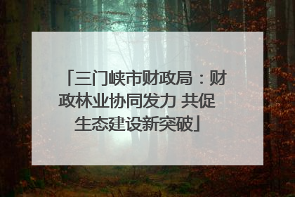 三门峡市财政局：财政林业协同发力 共促生态建设新突破