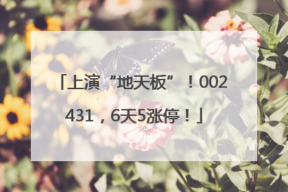 上演“地天板”！002431，6天5涨停！