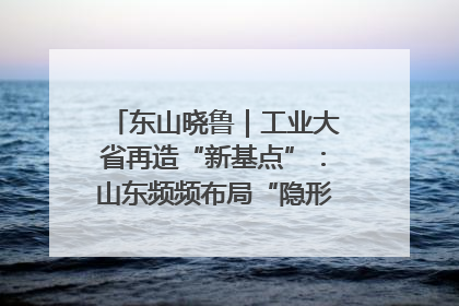 东山晓鲁｜工业大省再造“新基点”：山东频频布局“隐形冠军”背后