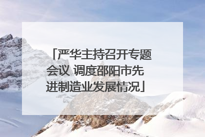 严华主持召开专题会议 调度邵阳市先进制造业发展情况