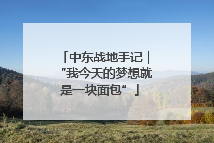 中东战地手记｜“我今天的梦想就是一块面包”