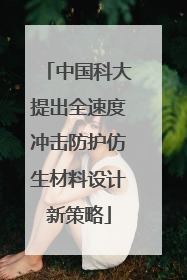 中国科大提出全速度冲击防护仿生材料设计新策略