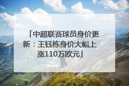 中超联赛球员身价更新：王钰栋身价大幅上涨110万欧元
