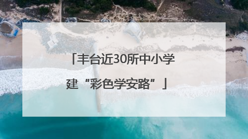 丰台近30所中小学建“彩色学安路”