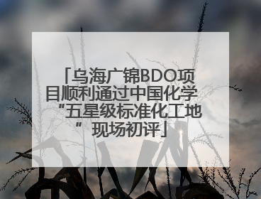 乌海广锦BDO项目顺利通过中国化学“五星级标准化工地”现场初评