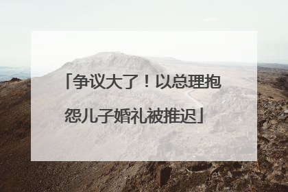 争议大了！以总理抱怨儿子婚礼被推迟