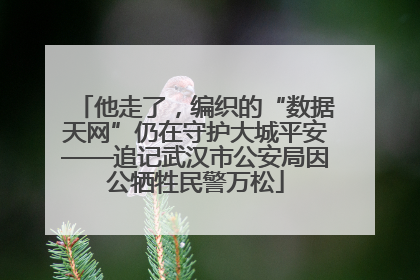 他走了，编织的“数据天网”仍在守护大城平安——追记武汉市公安局因公牺牲民警万松