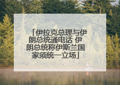 伊拉克总理与伊朗总统通电话 伊朗总统称伊斯兰国家须统一立场