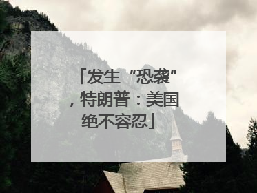 发生“恐袭”，特朗普：美国绝不容忍