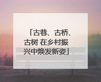 古巷、古桥、古树 在乡村振兴中焕发新姿