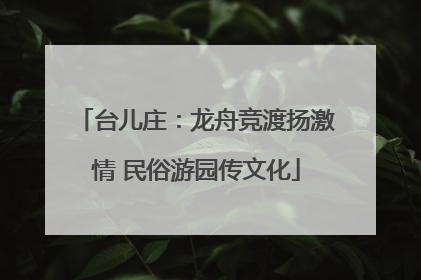 台儿庄：龙舟竞渡扬激情 民俗游园传文化
