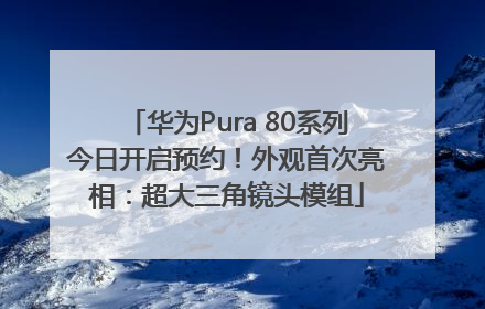 华为Pura 80系列今日开启预约！外观首次亮相：超大三角镜头模组