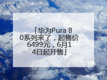 华为Pura 80系列来了，起售价6499元，6月14日起开售