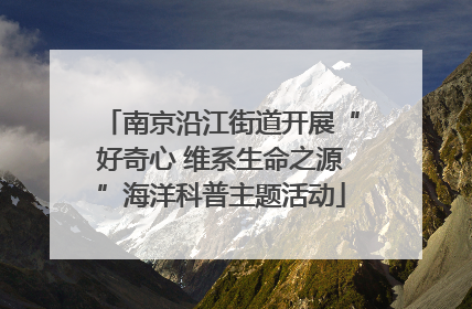 南京沿江街道开展“好奇心 维系生命之源”海洋科普主题活动