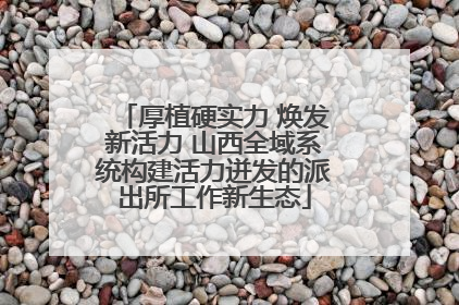 厚植硬实力 焕发新活力 山西全域系统构建活力迸发的派出所工作新生态