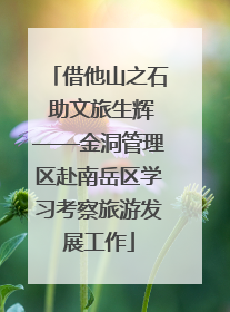 借他山之石 助文旅生辉——金洞管理区赴南岳区学习考察旅游发展工作