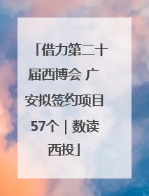 借力第二十届西博会 广安拟签约项目57个｜数读西投