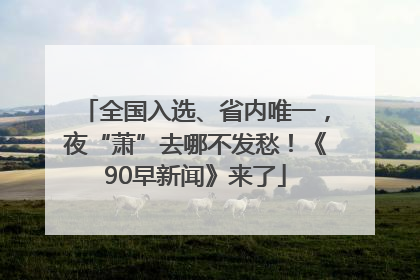 全国入选、省内唯一，夜“萧”去哪不发愁！《90早新闻》来了