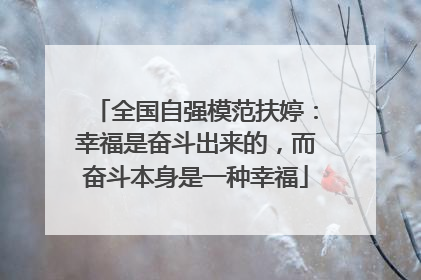 全国自强模范扶婷：幸福是奋斗出来的，而奋斗本身是一种幸福