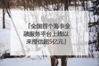 全国首个海事金融服务平台上线以来授信超5亿元