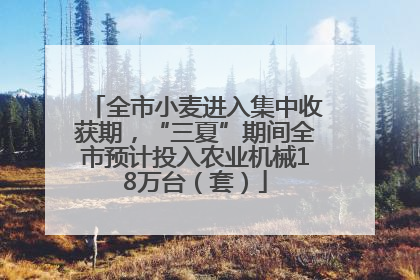 全市小麦进入集中收获期，“三夏”期间全市预计投入农业机械18万台（套）
