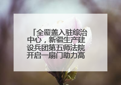 全覆盖入驻综治中心，新疆生产建设兵团第五师法院开启一扇门助力高速讨薪获赞