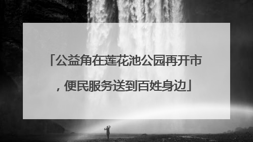 公益角在莲花池公园再开市，便民服务送到百姓身边