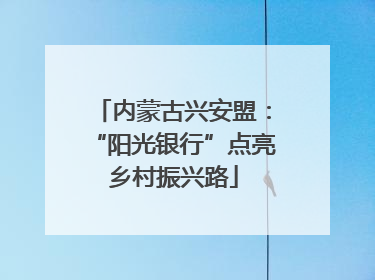 内蒙古兴安盟：“阳光银行”点亮乡村振兴路