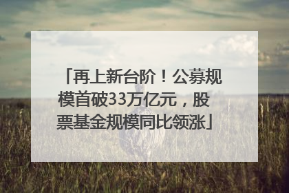 再上新台阶！公募规模首破33万亿元，股票基金规模同比领涨