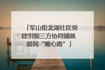 军山街龙湖社区党建引领三方协同铺就居民“暖心路”