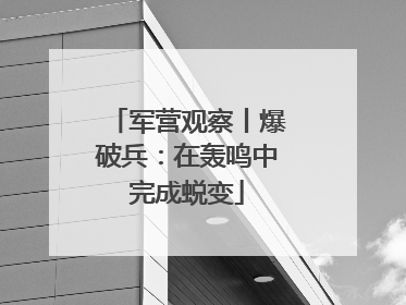 军营观察丨爆破兵：在轰鸣中完成蜕变