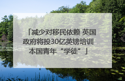 减少对移民依赖 英国政府将投30亿英镑培训本国青年“学徒”
